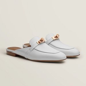 NWT Hermes OZ Mule size 37 white with good hardware Brand New with Box